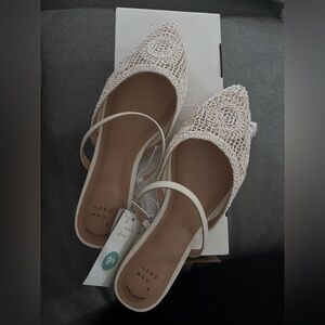 a new day Cream Lace Flats